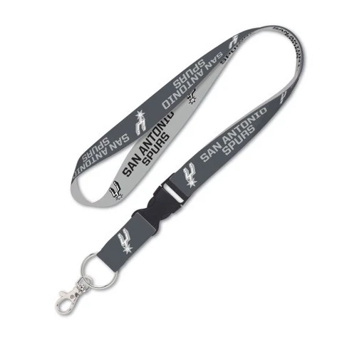 SAN ANTONIO SPURS LANYARD KEY CHAIN W/ DETACHABLE BUCKLE 1" WIDTH 22" LONG Cover