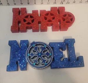 Bloque de Madera Letra Decoración de Navidad Noel/HoHoHo Brillo - Imagen 1 de 3