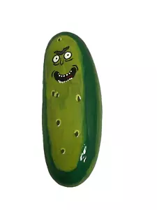 HANDBEMALTE STEIN Gurke mit Gesichtsrick - Bild 1 von 2