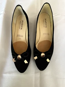 Hassia MARBELLA H Black Suede Size 11 - Picture 1 of 5
