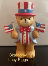 Lucy and Me Bear July 4th Uncle Sam Lucy Rigg Enesco USA Independence Day Signed