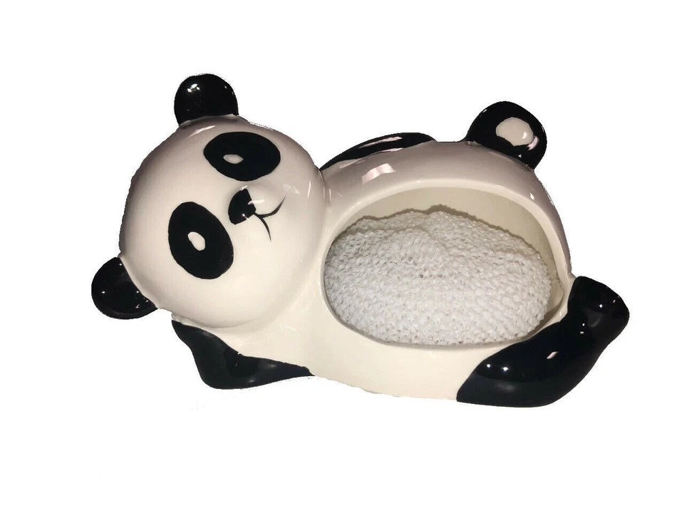 Soporte de cerámica PANDA Scrubby con esponja Scrubbie fregadero de cocina almohadilla para fregar NUEVO Foto 1 de 1