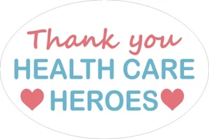 3x5 Vacation style Thank you Health Care Heroes decal - JC - Picture 1 of 1