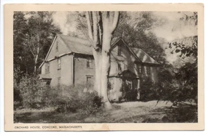 Annotated Little Women Alcott Home Orchard House Concord MA B&W WB Postcard - Picture 1 of 14