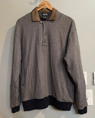Etonic Golf Sweater Jacket Gore Wind stopper Golf Pullover Herringbone Y2K Large - Image 1 of 4