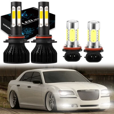 For 2011-2014 Chrysler 300 LED Headlight Hi/Lo+Fog light Combo Bulbs 4pcs white - Image 1 of 4