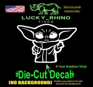 Baby Yoda Star Wars Decal Car Window Vinyl Bumper Sticker Truck Trooper - Picture 1 of 4