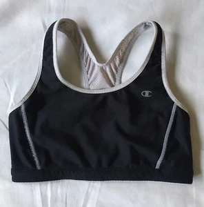 Sports Bra Size Small Champion Athletic Top Yoga Running Black Gray Reversible - Picture 1 of 12