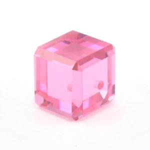 JUEGO DE 2 PIEZAS CÚBICO ZIRCONIA COLOR ROSA 8 MM CUBO PERFORADO LATERAL F-4254 - Imagen 1 de 1