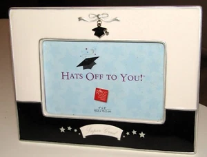 Russ Berrie Ceramic Horizontal Photo Frame Graduation Hats Off To You Super Grad - Picture 1 of 13