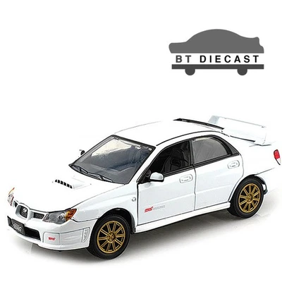 MOTORMAX SUBARU IMPREZA WRX STi 1/24 wiith GOLD WHEELS WHITE 73330 - Image 1 of 2