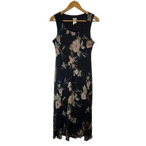 VTG Believe 90s Floral Maxi Lined Dress Moody Grunge Feminine Fairy 16 Boho - Picture 1 of 8
