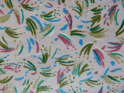 Dressmaker Cotton Fabric Remnant LEAF SPRIGS Horizontal or Vertical 62" x 45" - Image 1 of 4