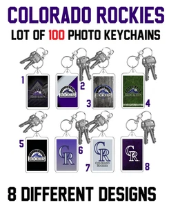 COLORADO ROCKIES Lot of 100 MLB Baseball Double Sided Large Photo Keychains - Picture 1 of 14