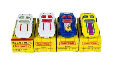 Matchbox Superfast (4) Varied MB40 T-Top Roof Corvettes w/Yellow Grid Boxes - Image 1 of 4