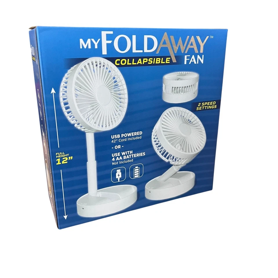 Ventilador Plegable Emson My Ventilador Portátil Alimentado por USB BLANCO ¡Nuevo en Caja! Foto 1 de 4