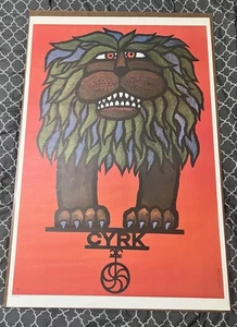 Hubert Hilscher CYRK Polish Circus Balancing Lion Poster Original - Picture 1 of 5