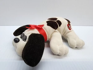 Peluche Pound Puppy Recién Nacido Tonka Vintage 1985 Blanco con Manchas Marrones Perro 8" - Imagen 1 de 9