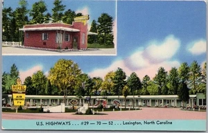 Vintage 1950s LEXINGTON, North Carolina Postcard MOTEL CAVALIER Tichnor Chrome - Picture 1 of 2