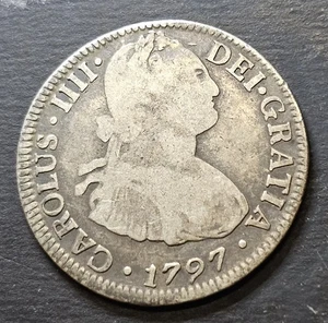 1797 Mexico 2 Reales 89.6% Silver Charles IIII  KM#91 Rare And Scarce Coin  - Picture 1 of 8