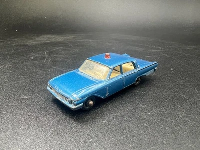 Спичечный коробок Ford Fairlane полицейский автомобиль синий No 55 Lesney Англия без наклеек плохой рулон - Изображение 1 из 4