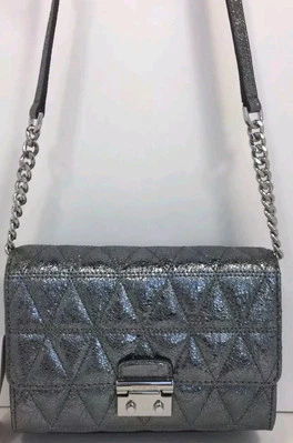 Michael Kors Vivianne Quilted Leather Medium Shoulder Flap Bag - Black - Image 1 of 4