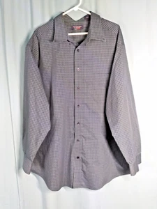 ROUNDTREE & YORKE Camicia SMART da viaggio blu verde a quadri grande alta 3X - Foto 1 di 9