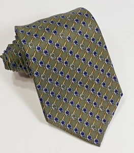 Corbata de seda Brooks Brothers Basics verde oliva con piedras de cerveza - 59 x 3,75 - Imagen 1 de 5