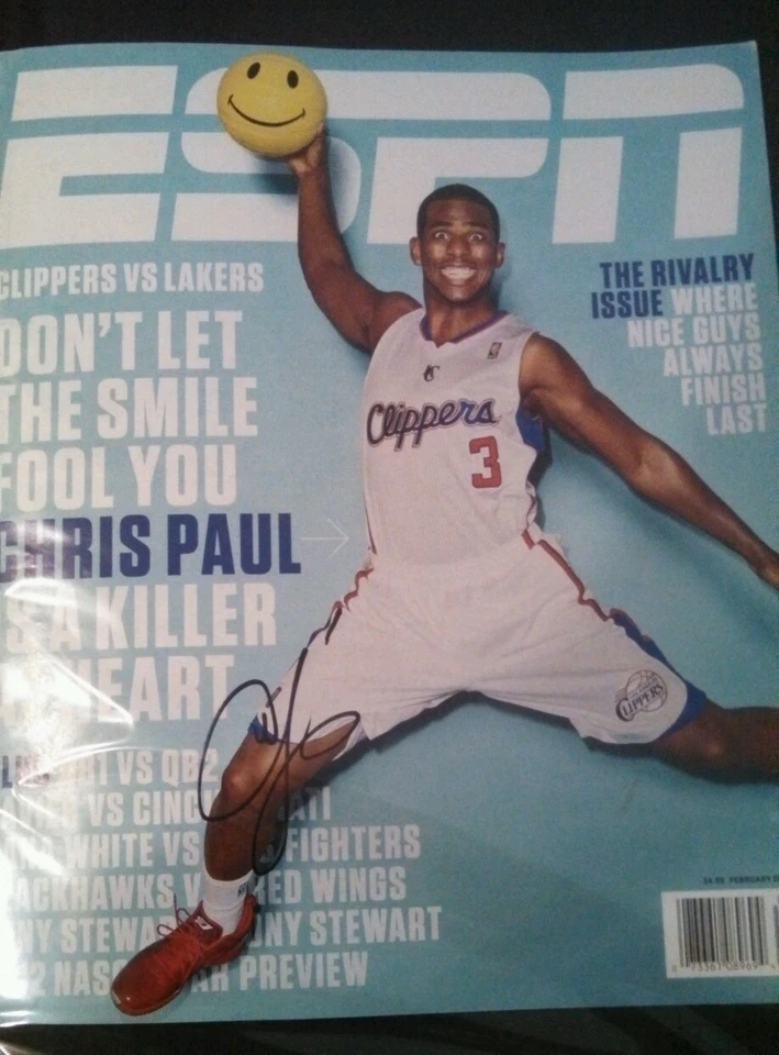 Chris Paul Autografiado ESPN Revista Clippers Wake Forest Firmado Sin Etiqueta Foto 1 de 1