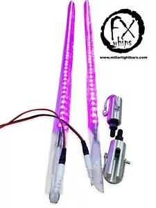 PAR 6 FT desconexión rápida ROSA LED látigo luz SXS ATV UTV 4 ruedas RZR TERYX - Imagen 1 de 4