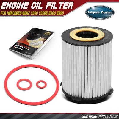 Filtro de aceite ultra sintético para Mercedes-Benz A250 C300 C350e E300 E350 20 k millas Foto 1 de 4