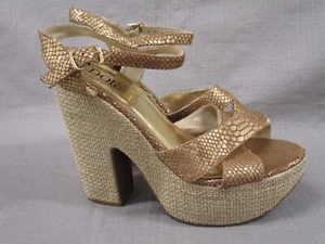 Idore Damen-Sandalen 8,5 goldfarben Espadrilles Jute klobig Keilabsatz Sommerabsätze Damen - Bild 1 von 11