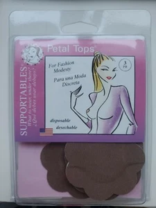 Petal Breast Tops Sticker Self adhesive Dark Tone Strapless Bra Disposable  - Picture 1 of 2