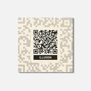 Illusion QR Code 4'' X 4'' Square Wooden Coaster - Picture 1 of 3