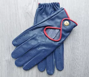 Guanti guida uomo pelle extra morbida guida vintage chiusura bottoni KENFIT® - Foto 1 di 4
