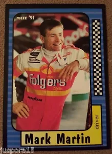 1991 Mark Martin Card 6 of 240 Maxx Collection Race Cards - Picture 1 of 2
