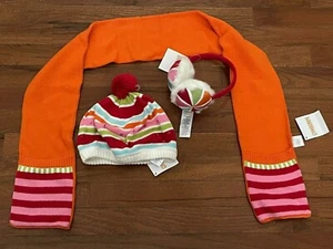 Gymboree Girls Cozy Cutie Hat Size 5-7 Scarf and Earmuffs One Size New - Picture 1 of 9