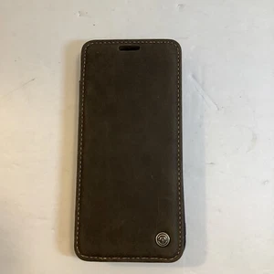 FOR SAMSUNG S8 BROWN LEATHER FLIP CASE PHONE COVER With Wrist Strap - Picture 1 of 4