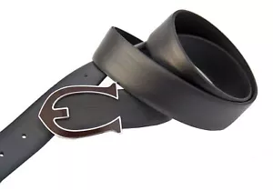 Cinturón negro para hombre Kenneth Brownne con hebilla de diseñador - NUEVO - Imagen 1 de 2