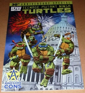 TMNT 30th Anniv Awesome Con Variant SIGNED Eastman Teenage Mutant Ninja Turtles - Picture 1 of 2