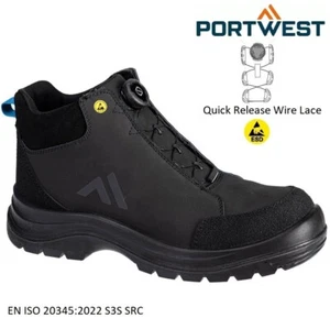 Botas de seguridad PORTWEST protección compuesta S3S ESD entresuela tipo BOA trinquete encaje - Imagen 1 de 1
