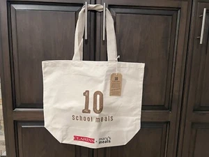 Bolso de Mano Clarins Mary's Meal 10 Comidas Escolares Cartera Algodón Nuevo - Imagen 1 de 4