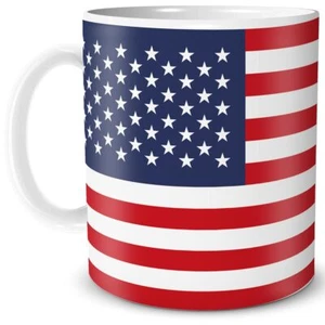 TRIOSK Tasse Flagge USA Büro Kaffee Becher Amerika Fahne Stars Stripes Geschenk - Bild 1 von 12