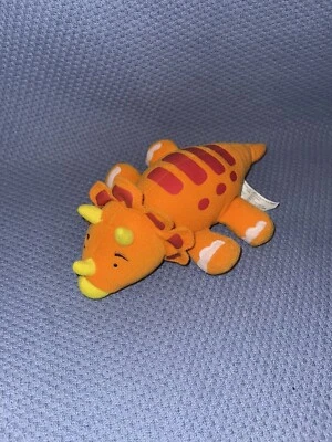 Harry Bucket 恐龙 Trike 填充毛绒娃娃玩具公仔橙色三角龙 — 第 1/4 张图片