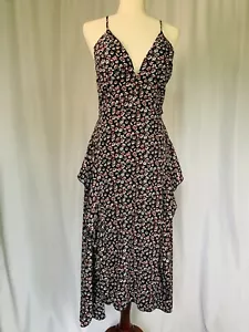 LOVE, NICKIE LEW Abito da ballo in pizzo blu navy/rosa floreale, grande - Foto 1 di 14