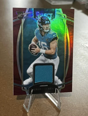 Trevor Lawrence 2021 Select ROOKIE SWATCH RED PRIZM Jacksonville Jaguars - Image 1 of 4