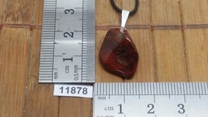Pendentif JASPE + cordon reglable mineraux pierre roulée reiki bijou - Picture 1 of 1