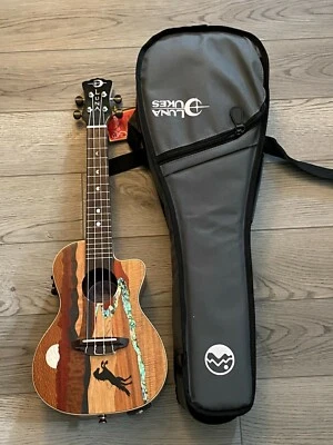 Luna Guitars Vista Stallion Concert A/E Ukulele w/ Gigbag, New! - Image 1 of 4