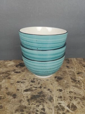 Vancasso Caramelo Juego de 3 Cuencos Uso General Sopa Cereal Azul Verde 5.5" Foto 1 de 4