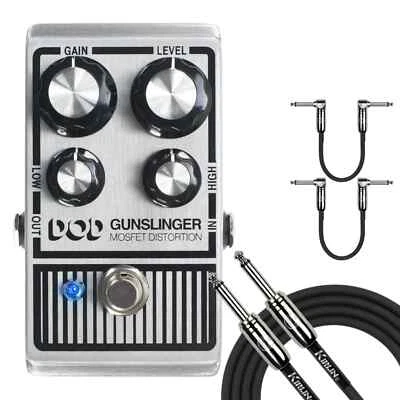 Digitech DOD Aggressive Distortion Guitar Effects Pedal Gunslinger  W-CABLES - Image 1 of 4